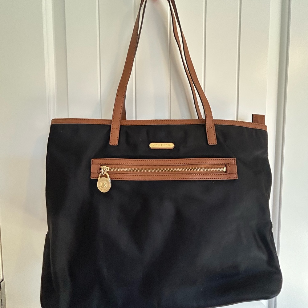 Michael Kors Black and Brown Tote Bag